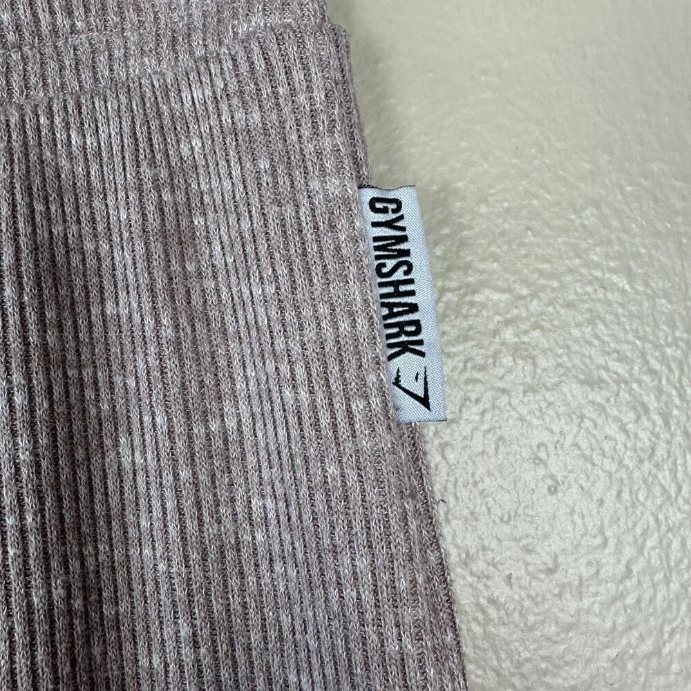 Gymshark Womens Small Slounge Pants Joggers Athleisure Knit Ribbed Cozy Taupe